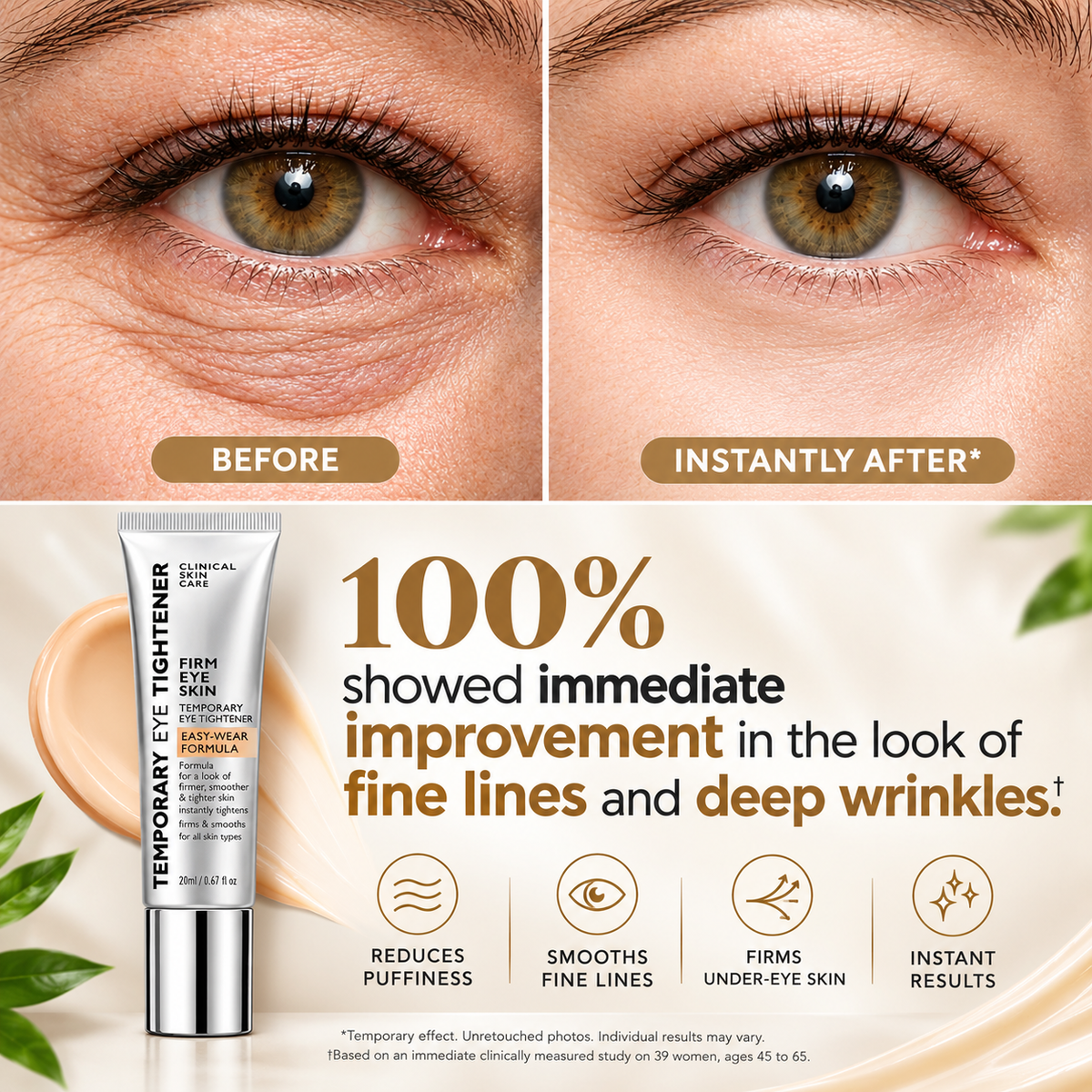 Instant Eye Lift – Under Eye Tightening Cream for Bags, Puffiness & Fine Lines