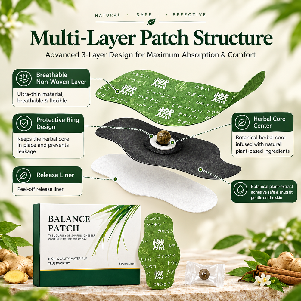 Japanese herbal patch for convenient topical stomach application