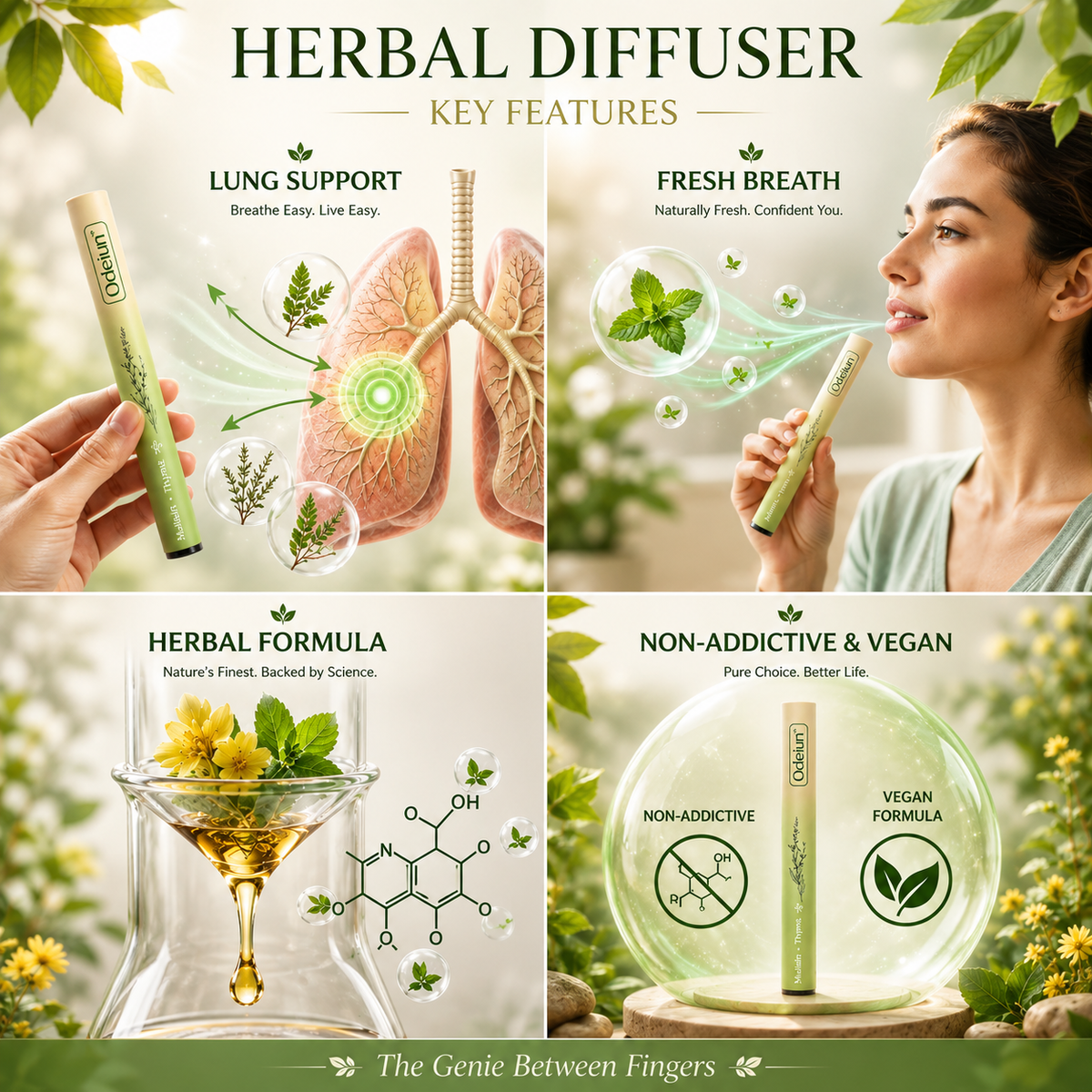 Relaxing herbal diffuser sticks for a fresh and calming environment