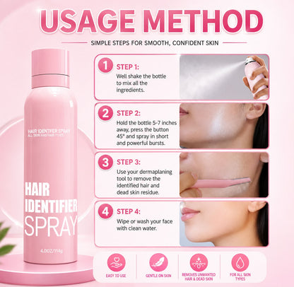 Magic Hair Identifier Spray with | 4x Precision Facial Razors |