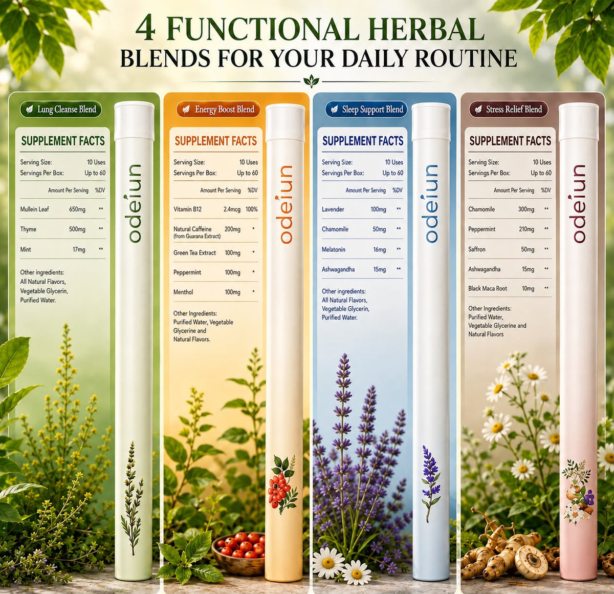 Herbal Diffuser – Breathe Easy, Calm Your Mind [ Pack of 4 ]