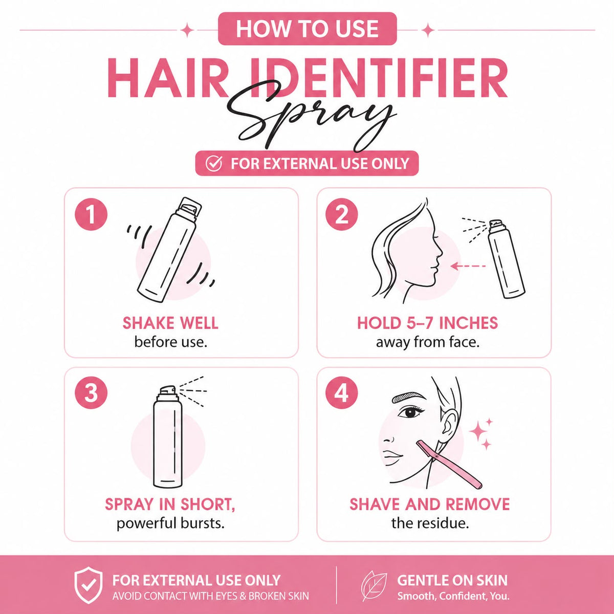 Hair Identifier Spray lightweight formula with no residue